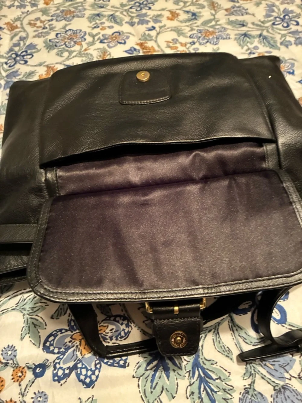 Coach Black Leather Shoulder Tote with Gold Hardware - Picture 11 of 11